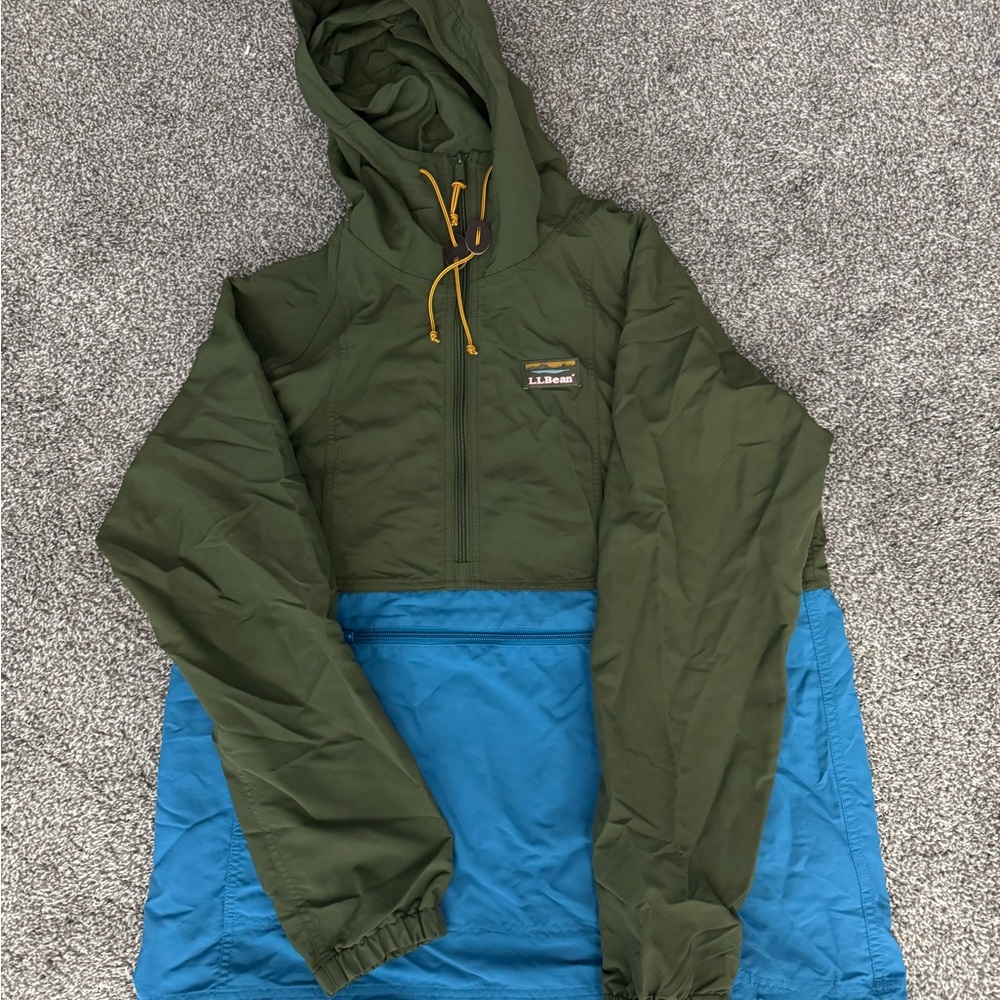 L.L. Bean Green and Blue Hooded Jacket